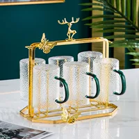 Зеленая ручка 6 стаканов, 6 ложек, 1 бабочка (стенда Jinlu) Генеральная сумка