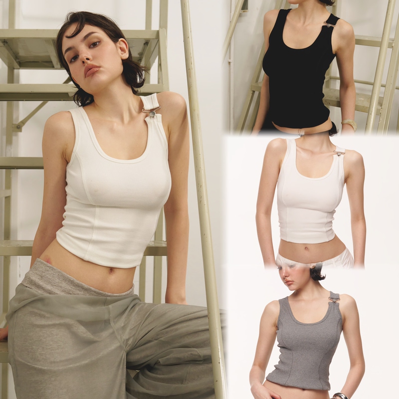 Muirgen2026 Spring and Summer New Product Elastic Body-Shaping Sports Tank Top with Strap Buckle Decoration Muirgen2026 Spring and Summer New Product Elastic Body-Shaping Sports Tank Top with Strap Buckle Decoration
