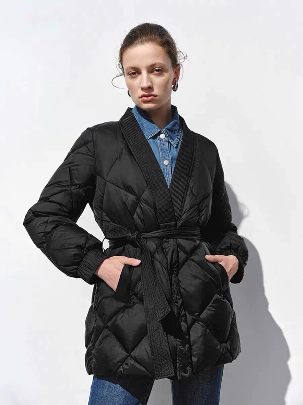 Sh&Ur2025 Autumn and Winter Women's Fashion Loose-Fitting Design Quilted Diamond-Patterned down Jacket Uwh130030