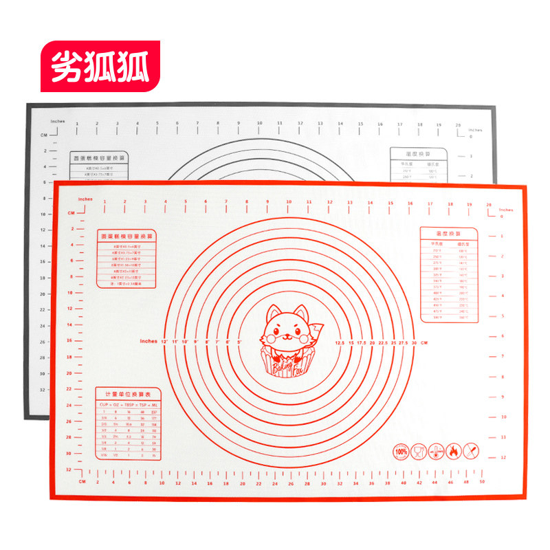 Bad Fox Fox household silicone kneading mat Large thickened rolling mat Baking mat and panel chopping board mat