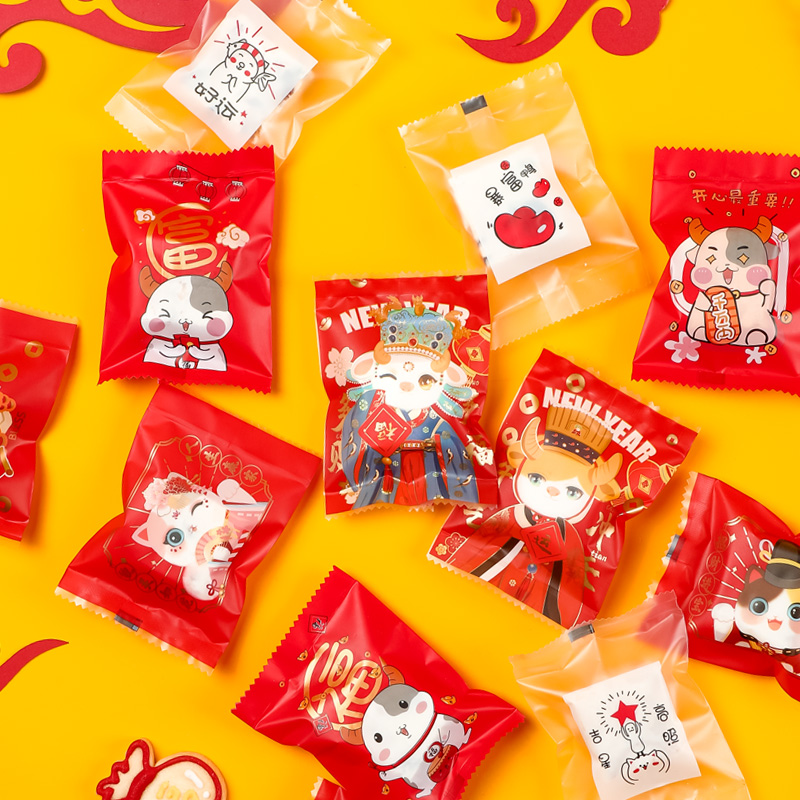 Snowflake Crisp Bags Handmade Bull Rolling Sugar Cookies Curi Cranberry Milk Date Machine Seal Bag Candy Paper Gift Box
