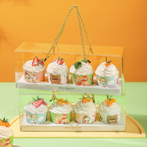 Cupcake Packaging Boxes Transparent Maven Cups Cups Cake Hand Cake Boxes Sweet Baked 4 Packed Boxes