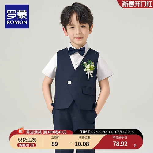 Детский костюм мальчика цветочника, комплект, летний пиджак классического кроя, в британском стиле