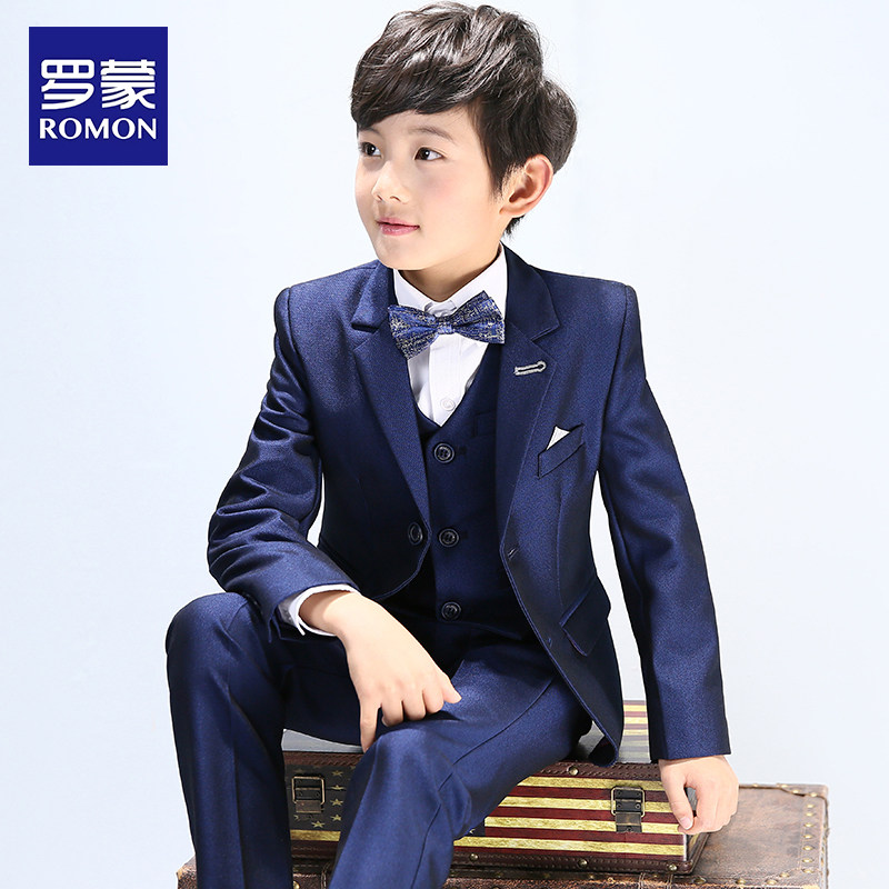 Romon Children Suits Suit Boy Flowers Boy Gown Gown Boy Piano Performance Little Presenter Performs Handsome Suit-Taobao