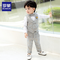 Romon childrens small suit suit suit male baby dress child boy British Korean suit flower girl dress boy