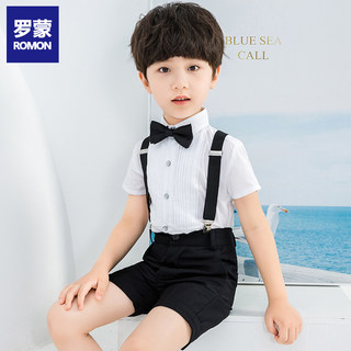 Romon Liuyi Children's Costumes Boys Dress Summer Flower Girl Boys Bib Pants Host Piano Performance Suit