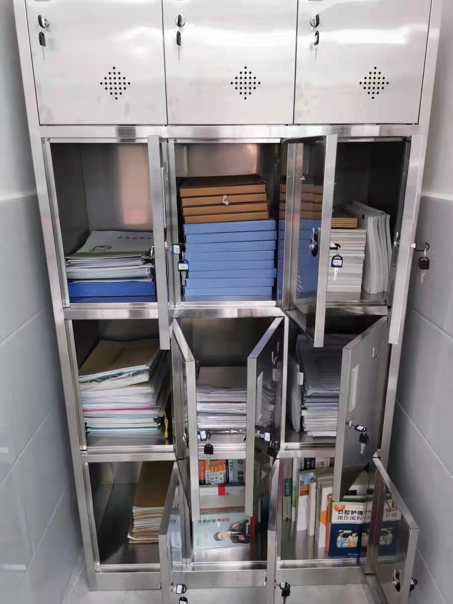 定制304不锈钢12门更衣柜办公文件柜员工带锁储物柜学校多格碗柜