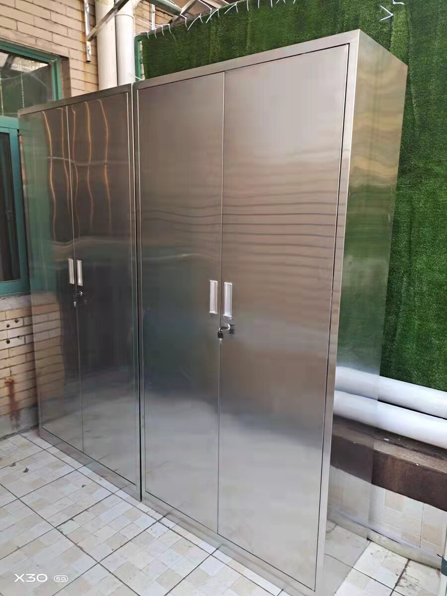 不锈钢双门卫生扫把清洁柜阳台工具收纳柜学校教室杂物储物柜定制