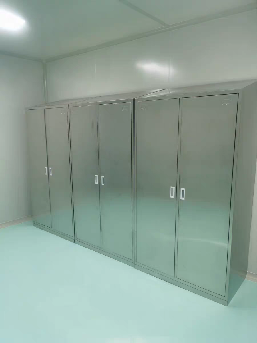 定制斜顶不锈钢宿舍员工二门更衣柜无菌车间实验室浴室双门换衣柜