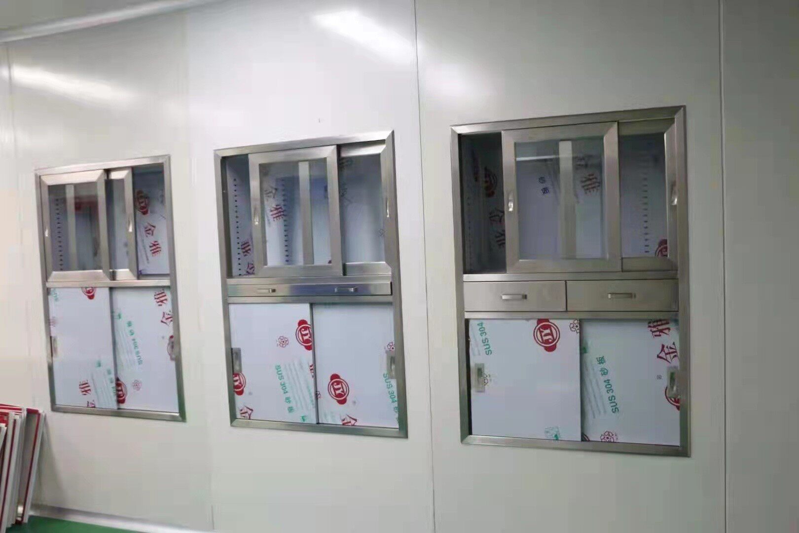 定制不锈钢中二斗嵌入式器械柜手术室移门药品麻醉柜暗装柜子加厚