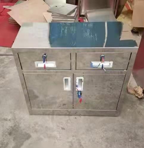 厂家定制不锈钢中二斗矮柜加厚抽屉储物柜双门带锁文件柜工具柜子