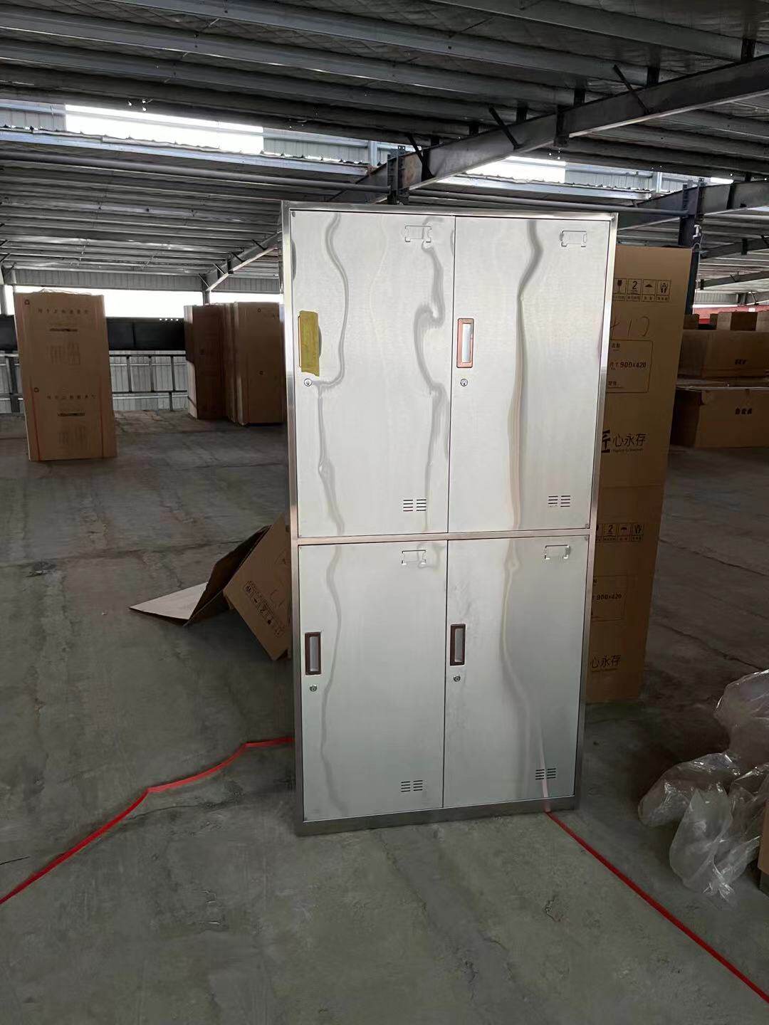 厂家直销不锈钢四门更衣柜鞋柜员工宿舍带挂衣杆换衣柜储物柜定制