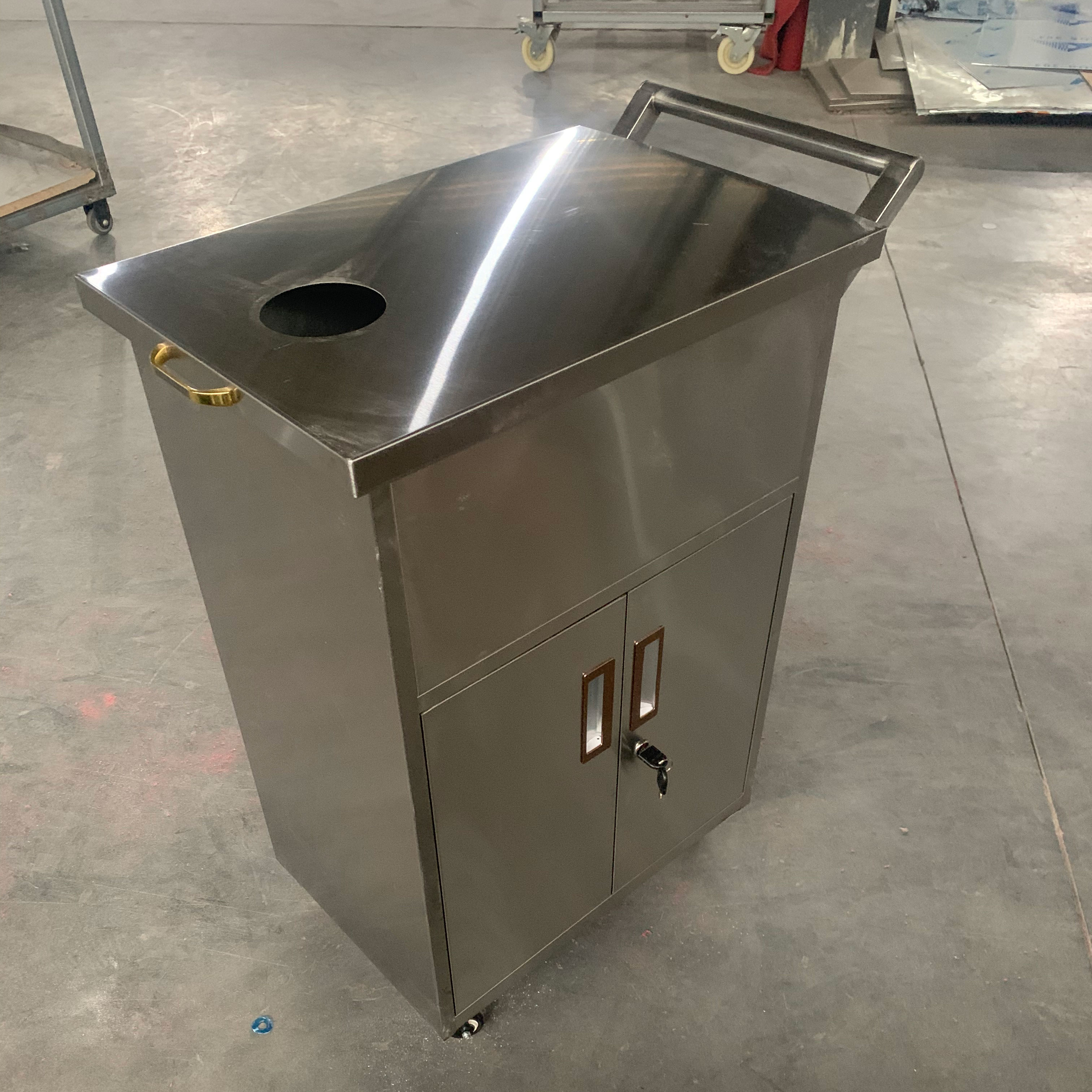 304不锈钢实验室小推车双开门万向轮工具车多功能无菌手推车定制