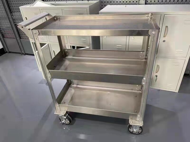 定制不锈钢小推车多功能手推车三层加厚移动汽车维修工具收纳推车