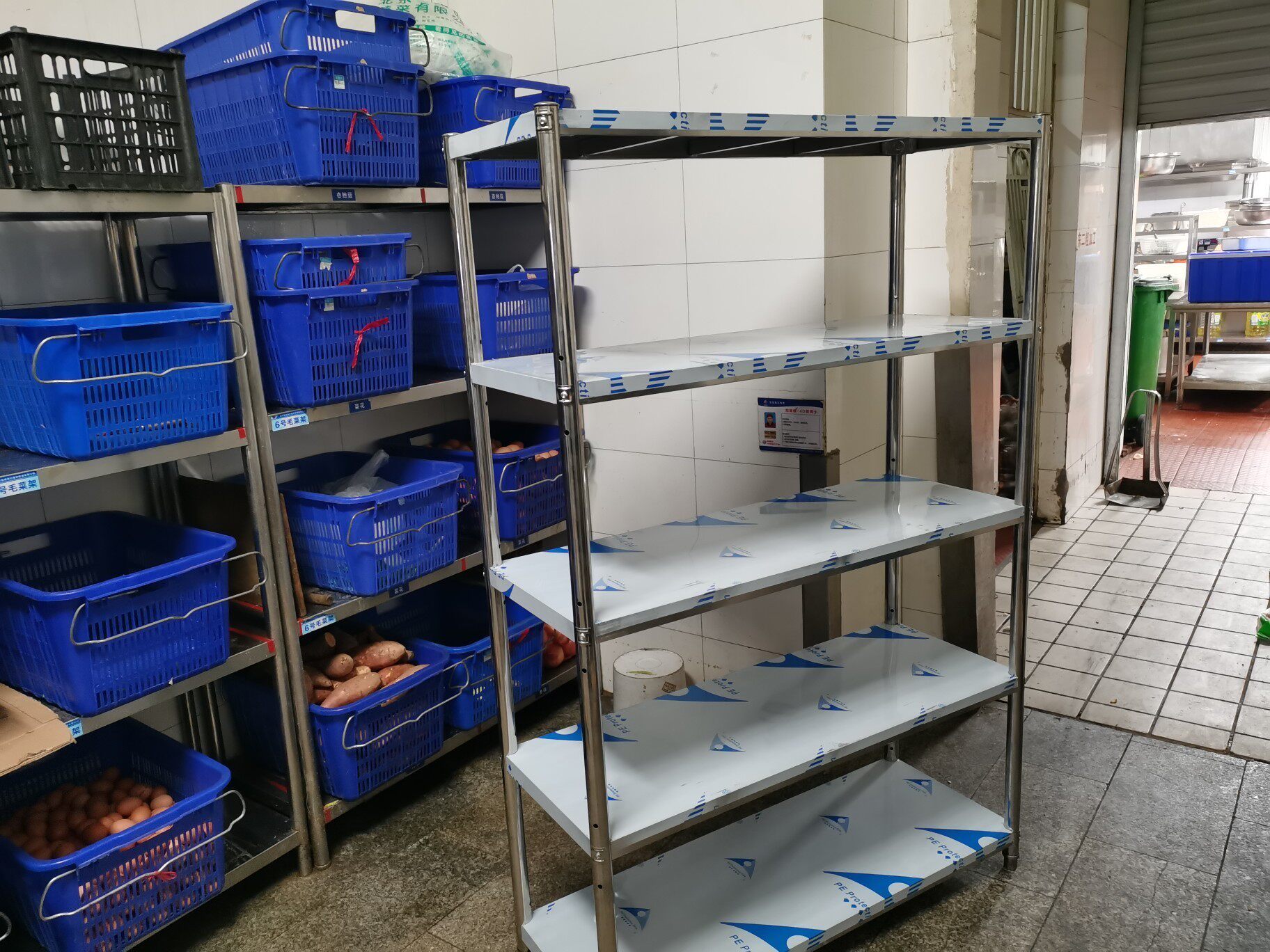 定制304不锈钢落地置物架商用厨房五层货架加厚多功能储物柜多层