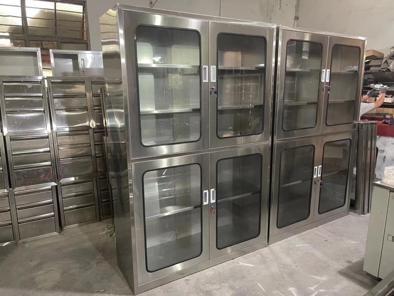 定制304不锈钢4门文件柜医院诊所药品储物柜手术室无菌医疗器械柜