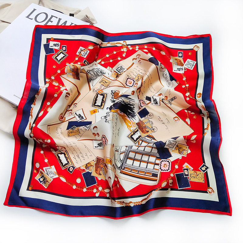 Silk scarf large square scarf female spring and autumn thin Hangzhou silk 100 % sand silk large shawl around the neck