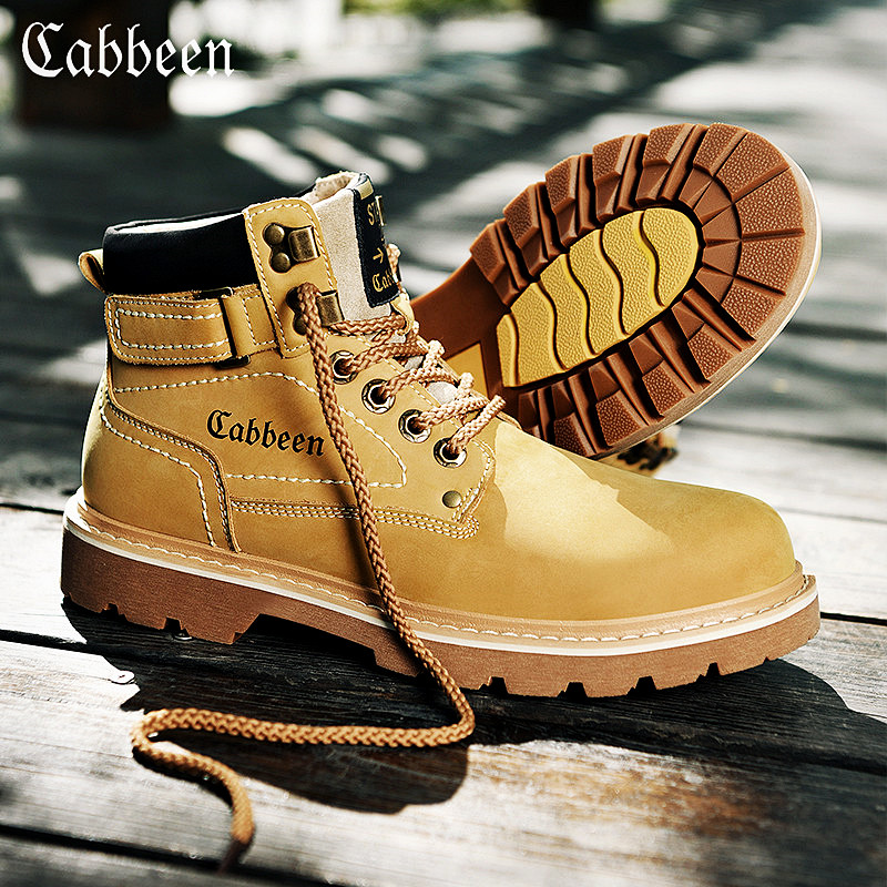 Cabine Martin Boots Men High Drum Shoes Men's Shoes Summer 2022 New Tooling Genuine Leather Rhubarb Snowy Boots