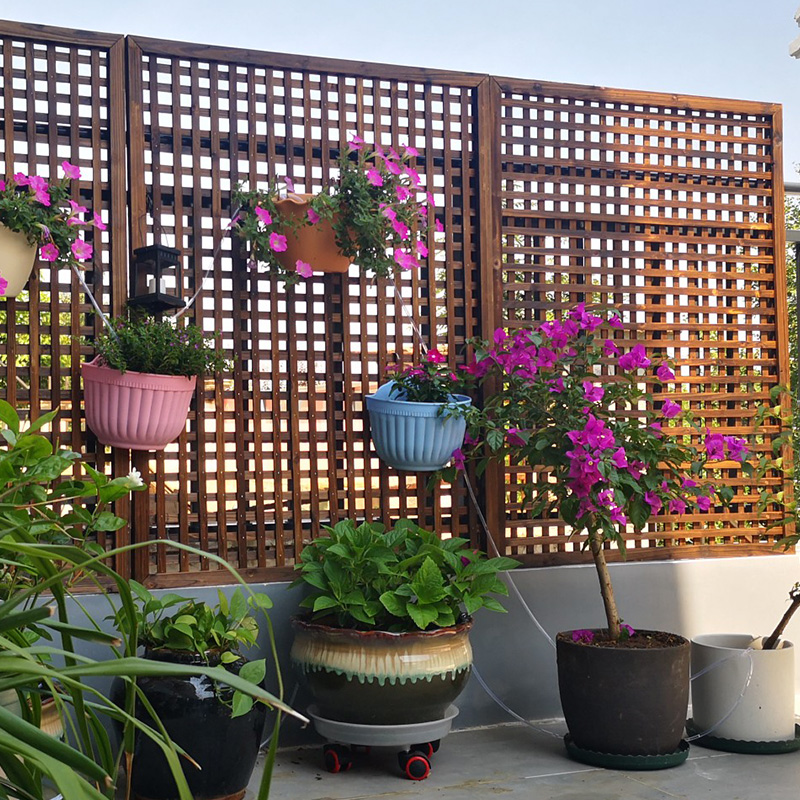 Anti-corrosion wood fence Grid fence fence Courtyard decoration Outdoor garden Outdoor fence partition climbing rattan wood flower frame