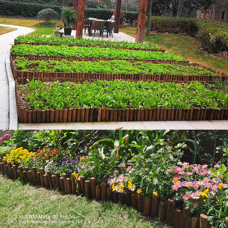 Anti-corrosion wood fence outdoor fence fence courtyard outdoor vegetable garden partition carbonized small wood pile decorative garden fence