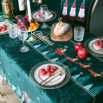 Christmas Day tablecloth Table decoration American light luxury fabric Waterproof Nordic table cloth Rectangular coffee table tablecloth