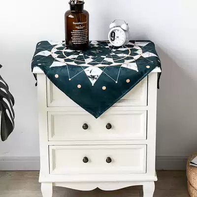 Nordic ins bed cabinet tablecloth suede waterproof and dustproof cloth Small tablecloth fabric Bedroom cover cloth towel Simple and modern