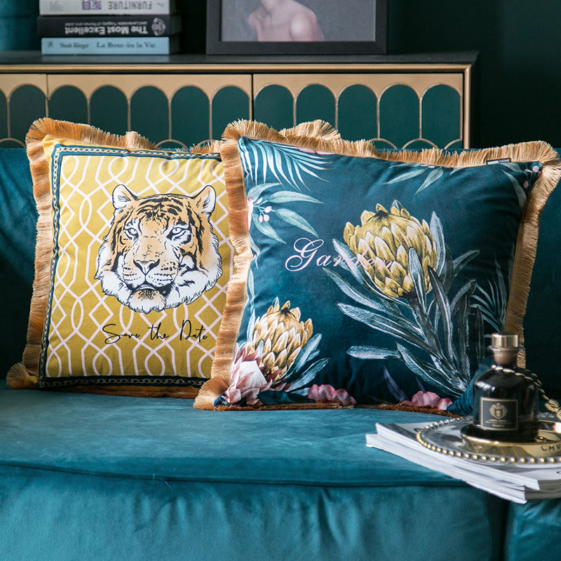 Mansion Pig American Lavish Hug Pillow Light Lavish Retro Tiger Living Room Sofa Leaning Back Cushion Headbed Backrest Customised