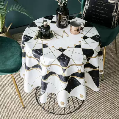 Waterproof round tablecloth ins Nordic fabric small round table tablecloth coffee table cloth home American light luxury retro