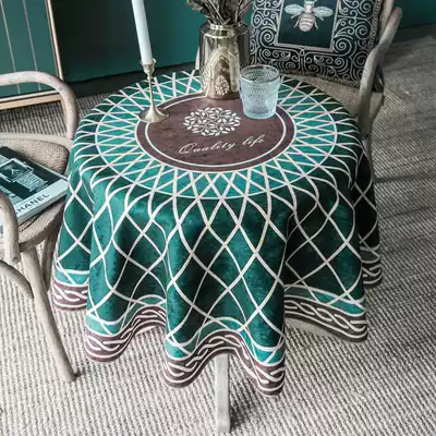 Otaku pig American light luxury round tablecloth waterproof European style Nordic round table tablecloth ins coffee table cloth