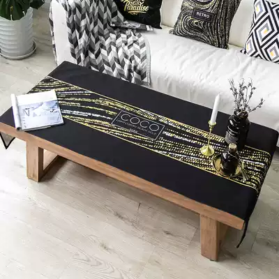 Nordic Net red ins coffee table tablecloth waterproof simple modern geometric cotton and linen rectangular tea table cover cloth mat tablecloth