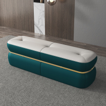 New-style light and luxurious sofa stool sitting room Home pedalling stool modern minimalist leather pier soft bag cushion strip stool