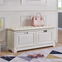 American full solid wood ultra-thin tipping bucket changing shoe changing shoes stool Home door Entry door Entry into door containing storage Shoe cabinet