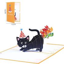 Pop Up Birthday Card 3D Cat Farting Confetti Birthday