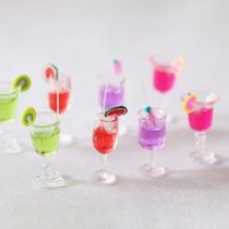 4Pcs Random Dollhouse Miniature Fruit Cocktail Drincks Cups