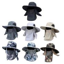 Fishing Hat Windproof Strap Outdoor Sun Cap with Detachable