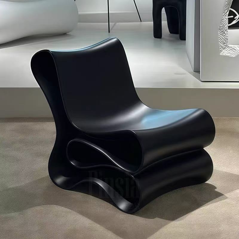 Nordic Creative Villa Single Chair Designer Fiberglass Irregular Noodle-Shaped Leisure Chair with Backrest Trendy Chair with a High-End Feel
