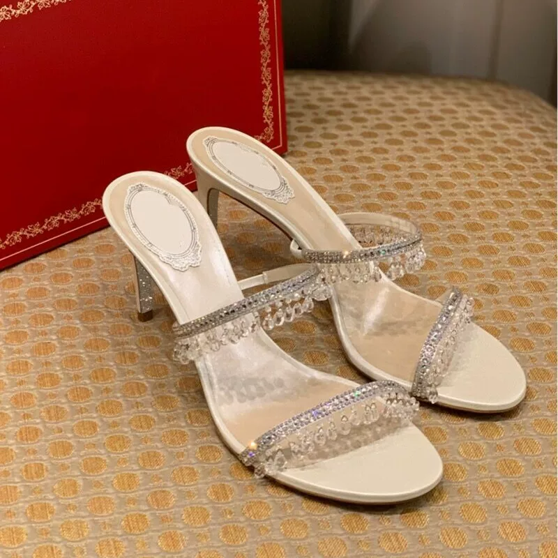 Летние новые RC с rhinestone открытые носки сандалии тонкая подошва кристаллы, сандалии с перегрузкой, сандалии с каблуком-стилетто