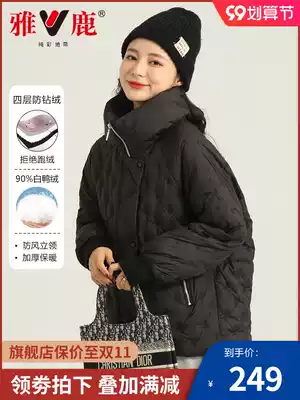 Yalu 2021 New down jacket women's small winter jacket stand collar foreign school slim body slim trend explosive