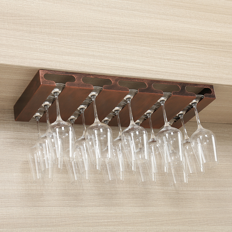 Nail-free European-style inverted hanging red wine glass shelf Home Living Room High Foot Cup Rack Dining Room Suspension Containing shelf Wine Rack