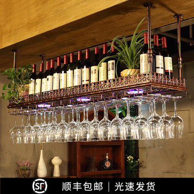 Black Red Wine Glass Shelf Upside Down Home Creativity High Foot Cup Rack Bar Table Decoration Hanging Simple Grape Red Wine Rack