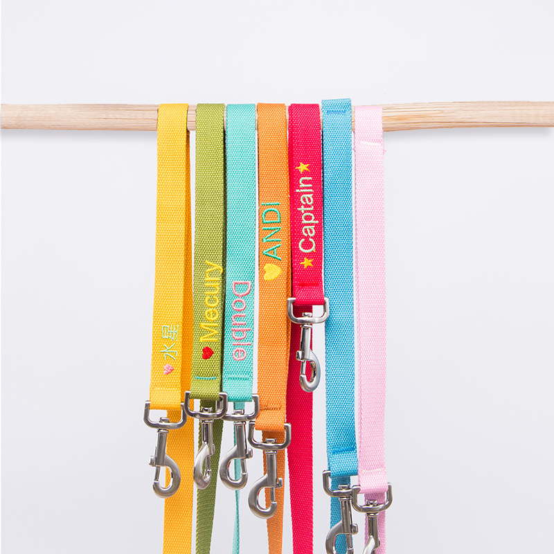 Dog custom traction rope can be embroidered to pull the dog rope small, medium and large dogs Teddy Keji hair pet supplies