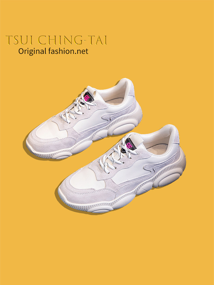 Tsui Ching-Tai~Xu Jia Original Leather Small White Shoes Women's 2022 Spring and Autumn New All-match Dad Shoes