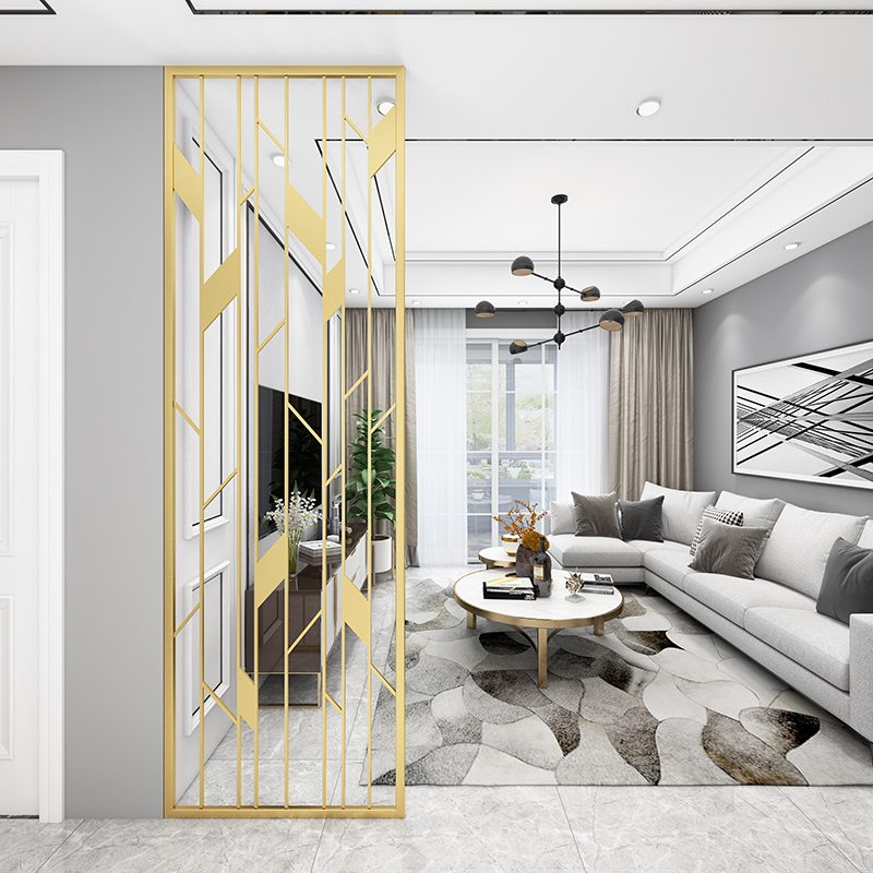 Iron Art Screen Partition Wall Living Room Metal Mesh Red Brief About Modern Entrance Hollowed-out Nordic Stainless Steel Genguan Decoration