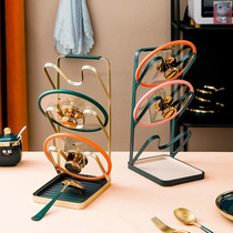 Baino Trade three-storey pot shelves housekitchen multi-function scaffolding scaffolding spoon chopsticks to collect artifacts