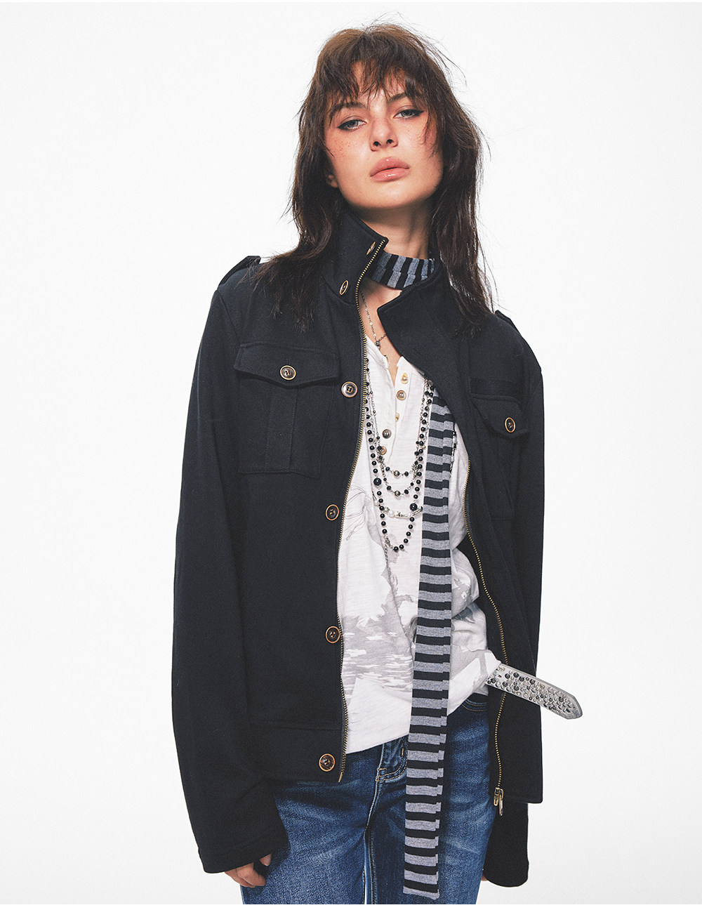 TREclub Stand Collar Workwear Jacket