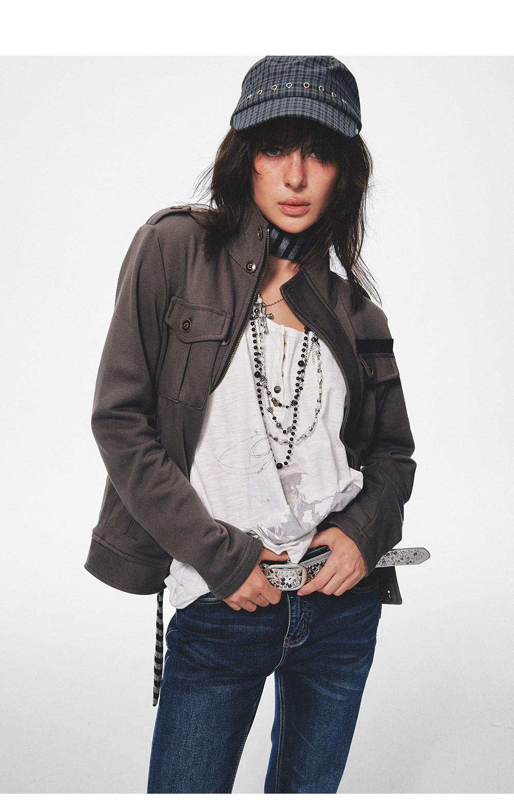 TREclub Stand Collar Workwear Jacket