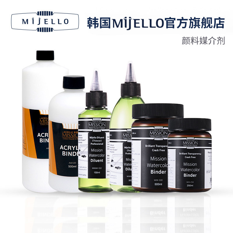 South Korea MijELLO Beauty Musical Watercolor Medium Agent Korea Original Imported Watercolor Paint Thinner water color propylene adhesive medium agent 150ml 250ml 300ml 5