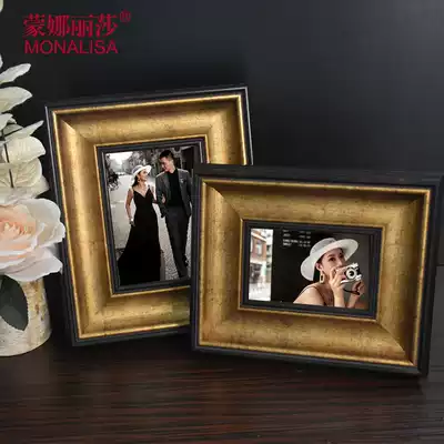 American retro 6 inch table photo frame hanging wall custom gold foil ps picture frame large border framing photo