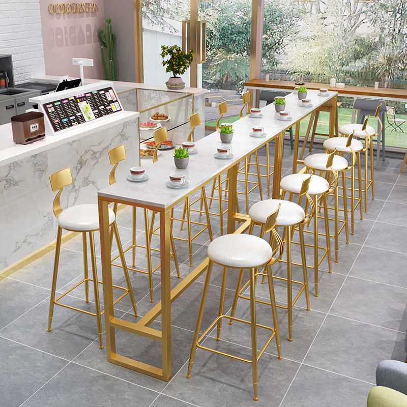 Nordic Iron Art Marble Bar Table Bar Table And Chairs Combine Casual Leaning Against Wall Bar Table High Feet Table Home Little Bar