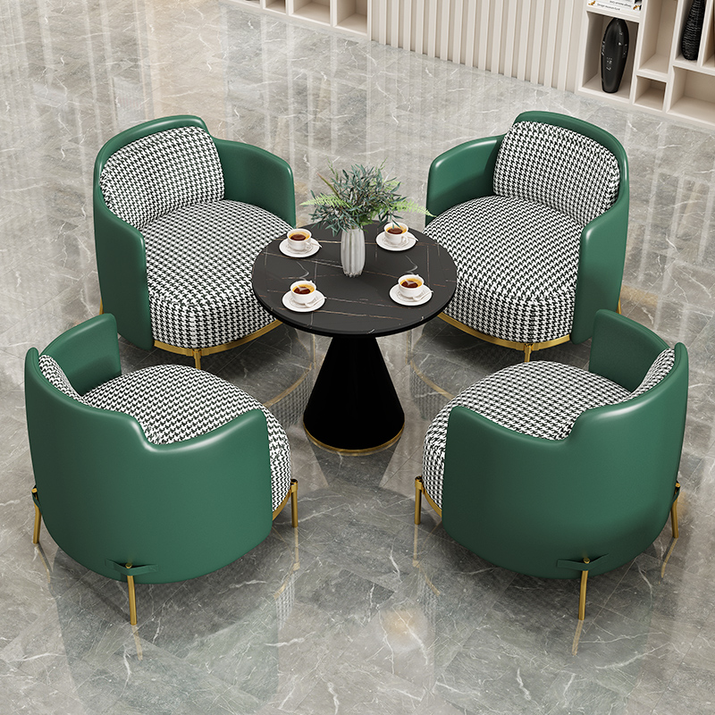Nordic Light Lavish Sample House Display Center Department Talks Table And Chairs Combine Reception Small Round Table Brief Modern Meeting Guests Area A Table Four Chairs